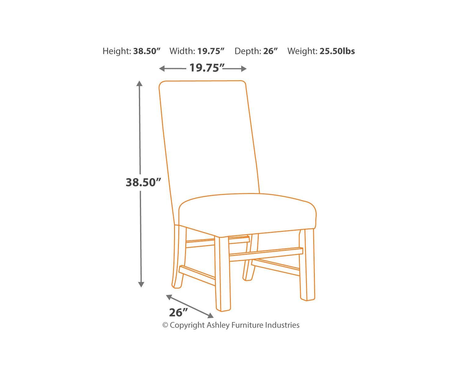 Signature Design by Ashley Sommerford Urban Farmhouse Upholstered Dining Chair, Set of 2, Brown