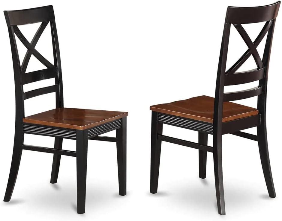 East West Furniture  5 Piece Kitchen Table Set- an Oval Dining Room Table and 4 Solid Wood Seat Chairs,(Finish Options) Black/Cherry AVQU5-BCH-W