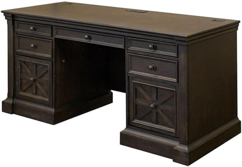 Kingston Traditional Wood Office Desk Dark Brown - Martin Furniture