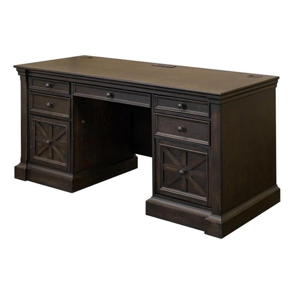 Kingston Traditional Wood Office Desk Dark Brown - Martin Furniture