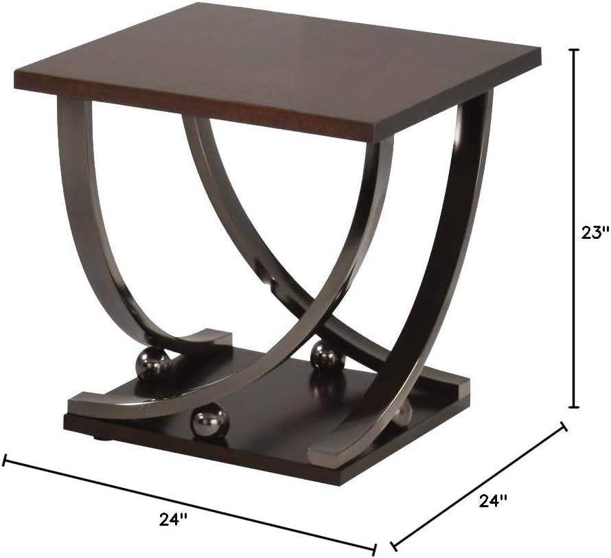 ACME Isiah End Table in Black Nickel 80357