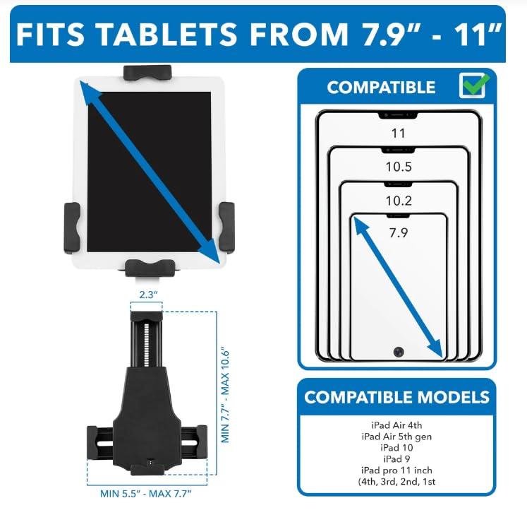 Mount-it Mount-It Secure Universal Locking Tablet Stand fits iPad 7 & Mini, Galaxy Tab, & 7.9"- 10.5" Tablets