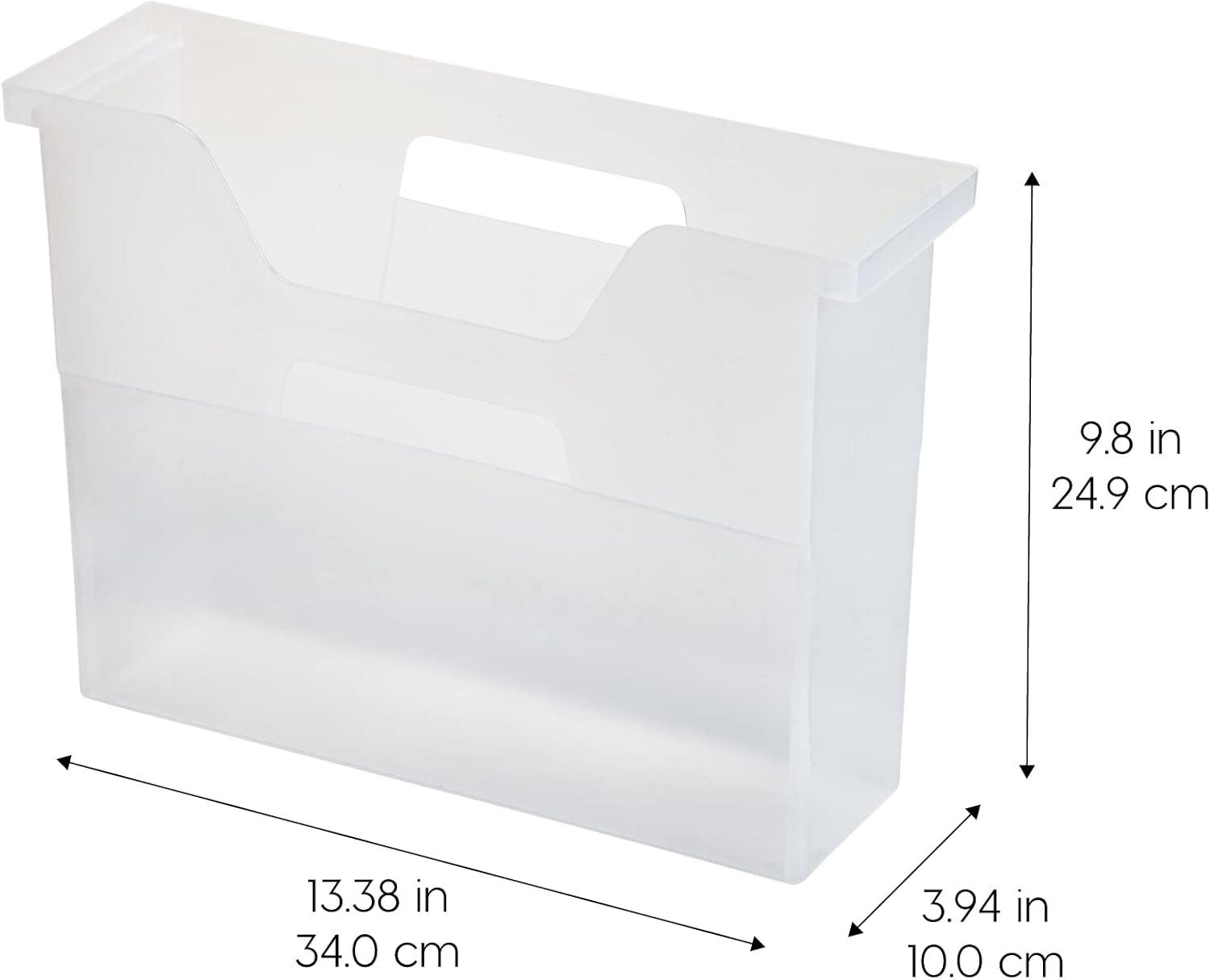 IRIS USA Hanging Plastic Desktop File Box Folders, Letter Size