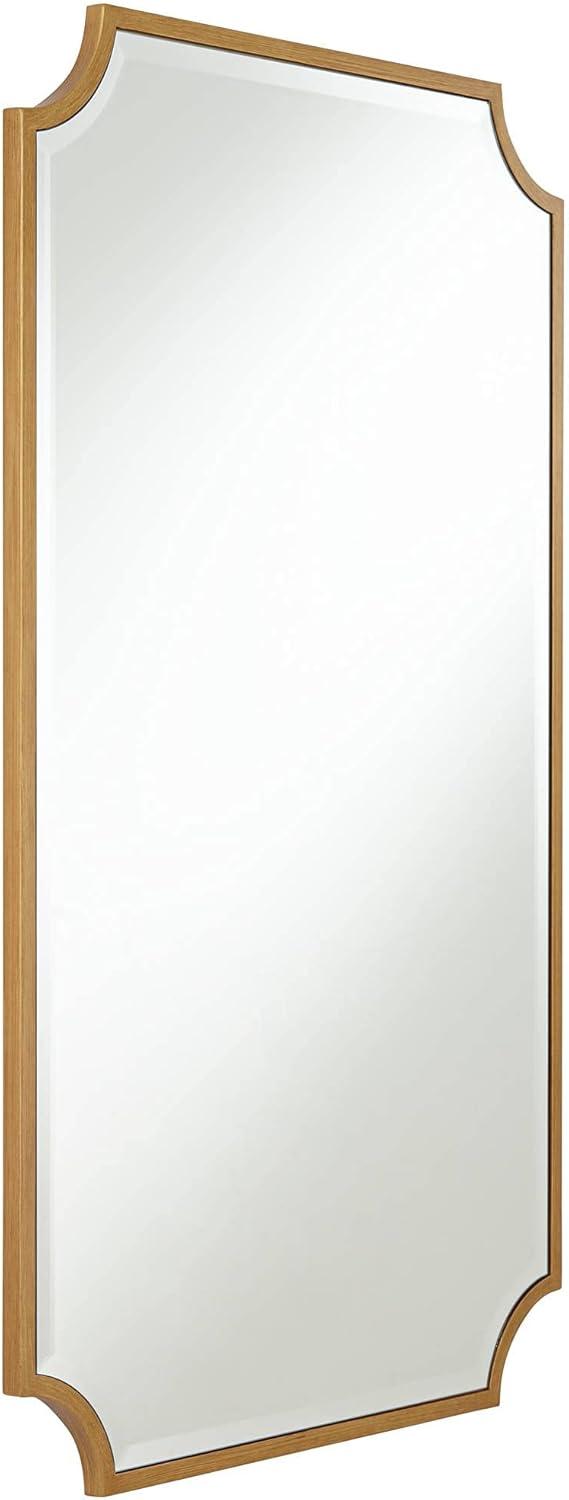 Jacinda Art Deco Inspired Rectangular Wall Mirror in Antique Gold