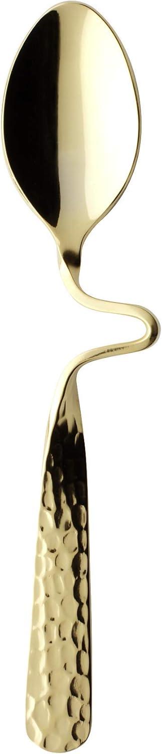 Elegant Gold-Plated Curved Demitasse Spoon