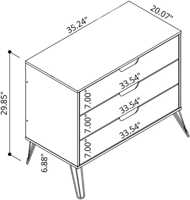 White Hairpin Leg Dresser and Nightstand Set