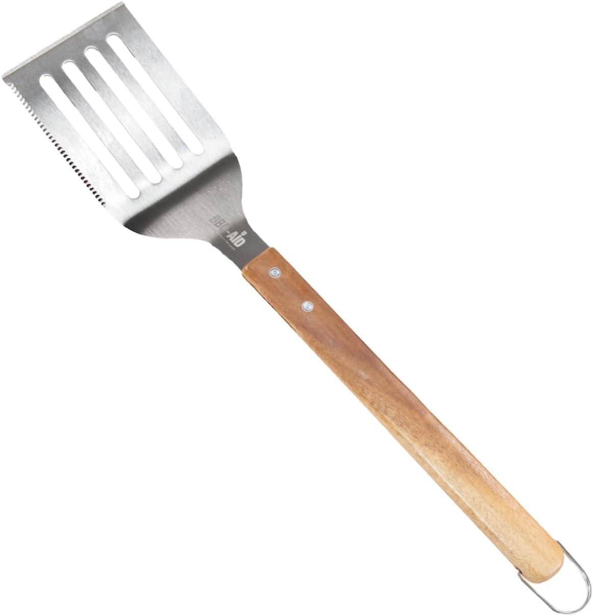 Pro BBQ Spatula with Acacia Wood Handle and Serrated Edge