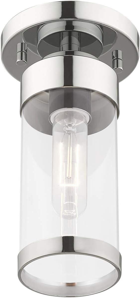 Livex Lighting Hillcrest 1 - Light Flush Mount in  Polished Chrome