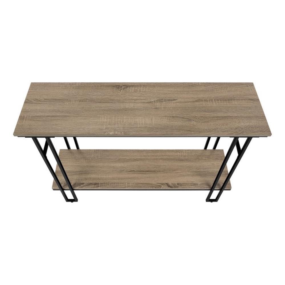 Monarch Specialties Accent Table Console Entryway Narrow Sofa Living Room Bedroom Brown Laminate Black Metal Contemporary Modern