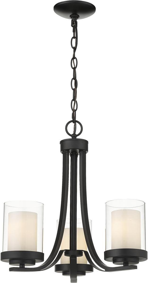 Z-Lite 426-3C Willow 3 Light 16" Wide Pillar Candle Chandelier - Black