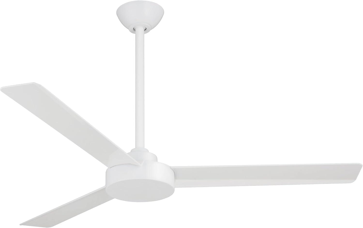 52" Minka Aire Modern 3 Blade Indoor Ceiling Fan Flat White for Living Room Kitchen Bedroom Family Dining Home House Office