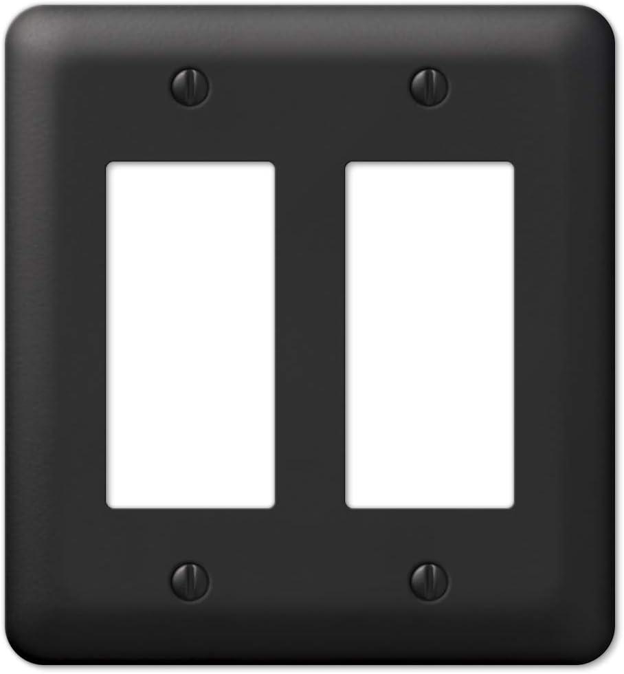 Amerelle 935RRBK Moderne Wallplate 2 Rocker Steel Black 1-Pack