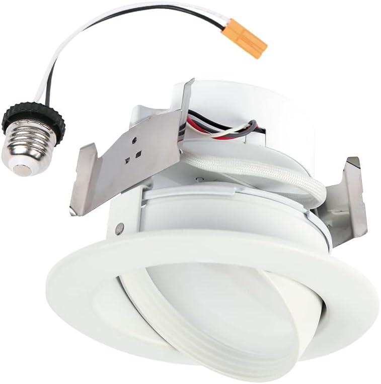 White Aluminum 4-Inch Adjustable LED Recessed Light Trim