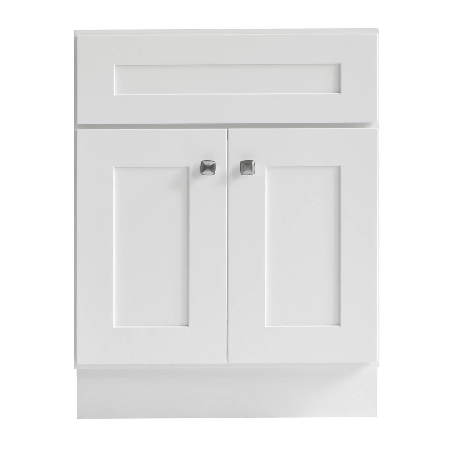 Brookings 24 Inch Bathroom Vanity, Ready to Assemble, Solid Wood, Sherwin Williams® White – Design House, 586933