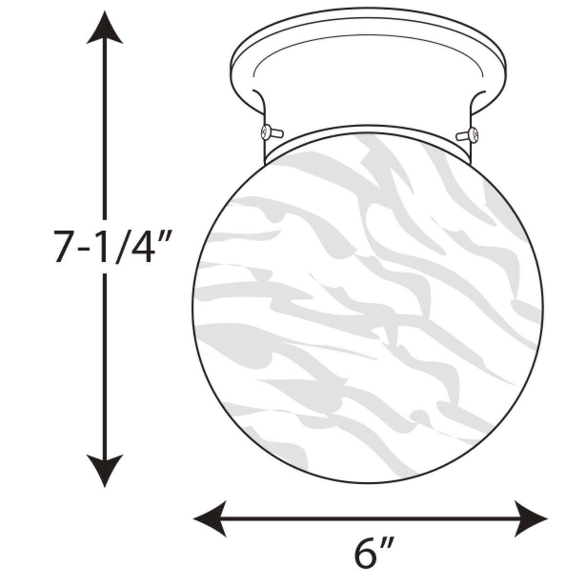 Glass Globes Collection 6" One-Light Close-to-Ceiling