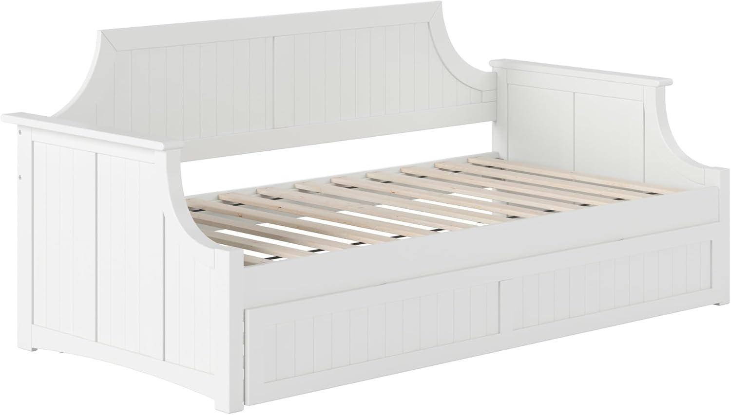 AFI Cambridge Twin Wood Daybed with Twin Size Trundle in White