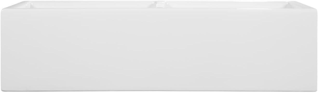 Risinger 39" White Fireclay Double Basin Farmhouse Sink