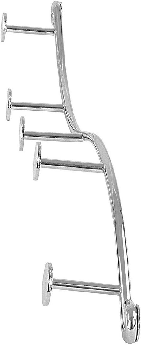 Chrome Steel 5-Hook Wall Mount Rack