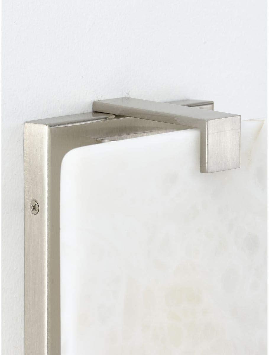 Earthy Glow Brushed Nickel LED Wall Sconce with Stone Dust Shade