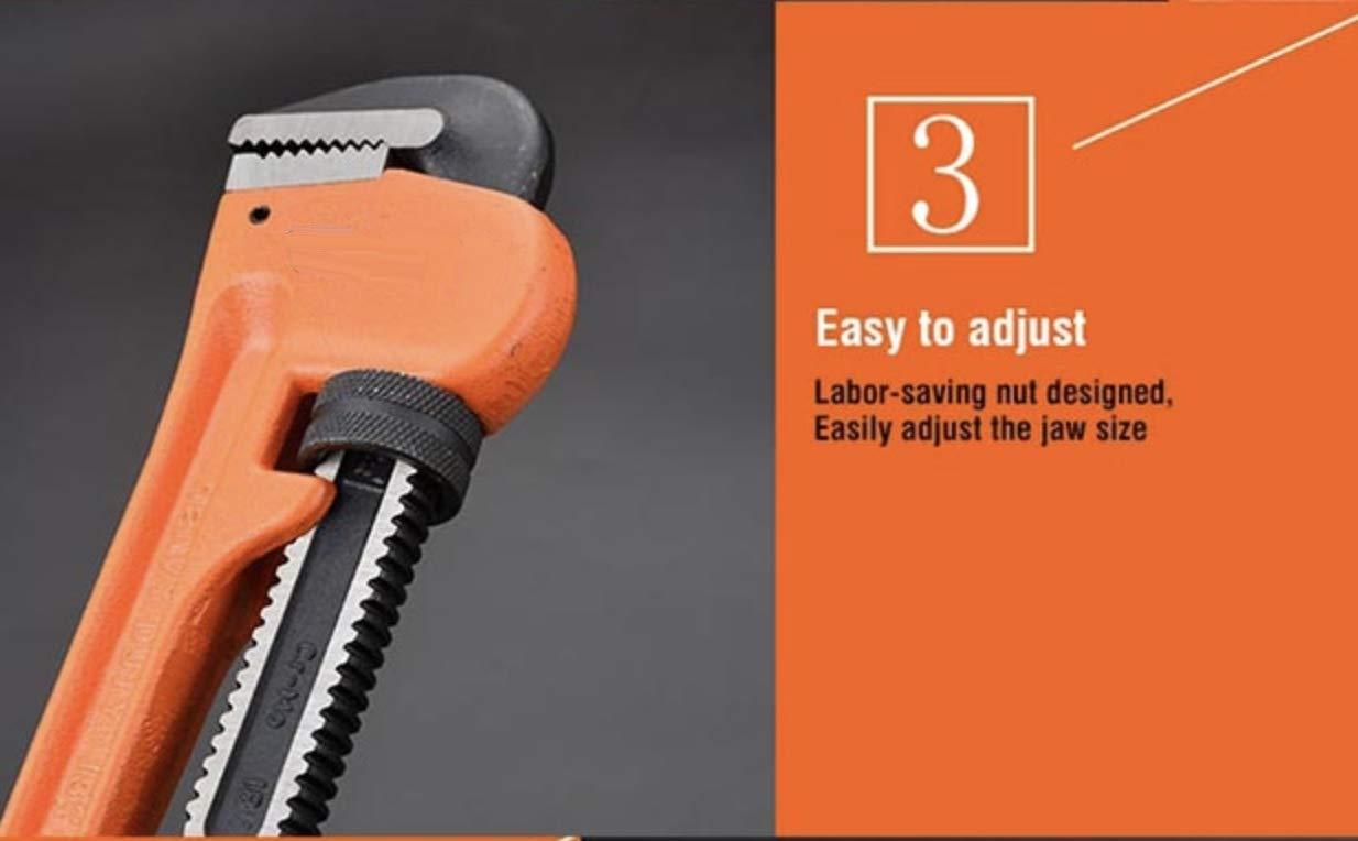 Edward Tools Pipe Wrench - Heavy Duty Heat Treated Steel Plumbing Wrench Tool - Forged Hook Jaw for Superior Grip - Quick Adjustment Nut (18")