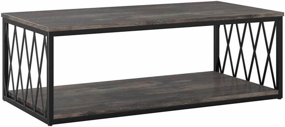 City Park Industrial Coffee Table in Dark Gray Hickory - Engineered Wood