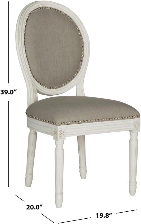 Holloway 19''H French Brasserie Oval Side Chair (Set of 2) - Light Grey/Cream - Safavieh