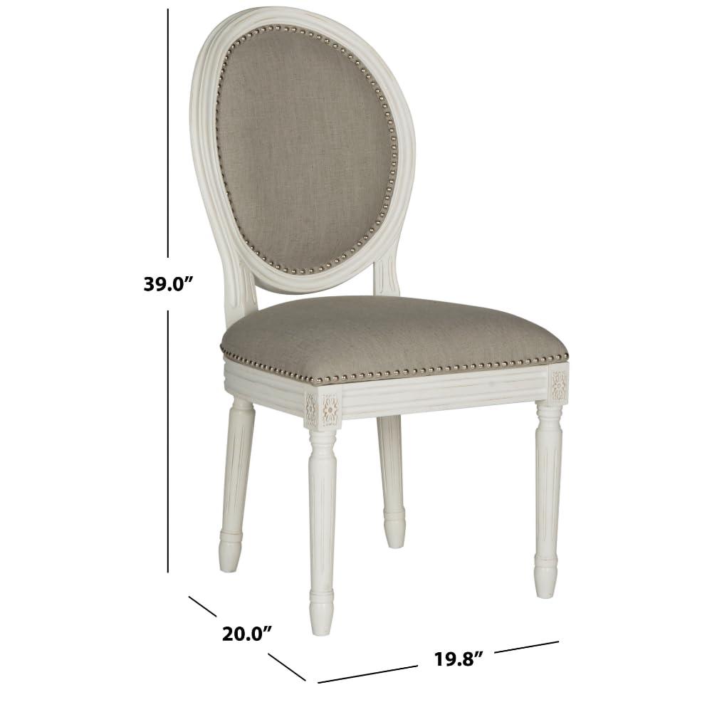 Holloway 19''H French Brasserie Oval Side Chair (Set of 2) - Light Grey/Cream - Safavieh
