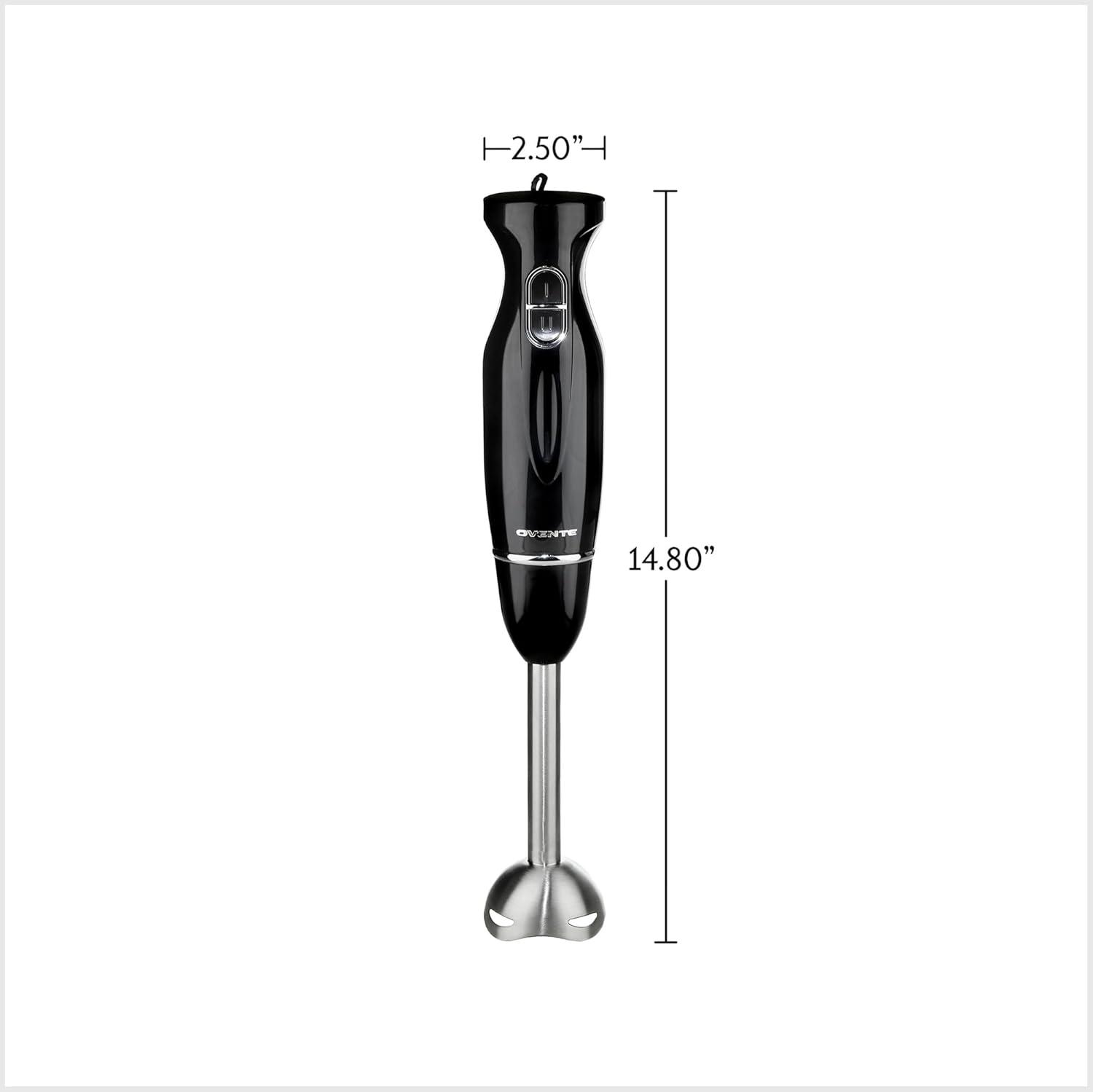 Ovente Black Stainless Steel Variable Speed Immersion Blender