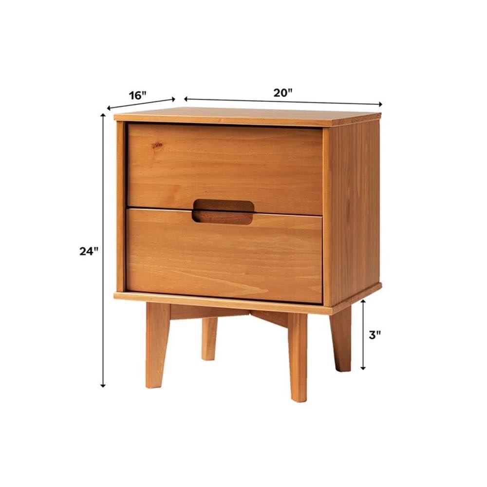 AllModern Mags Solid Wood Groove 2-Drawer Nightstand