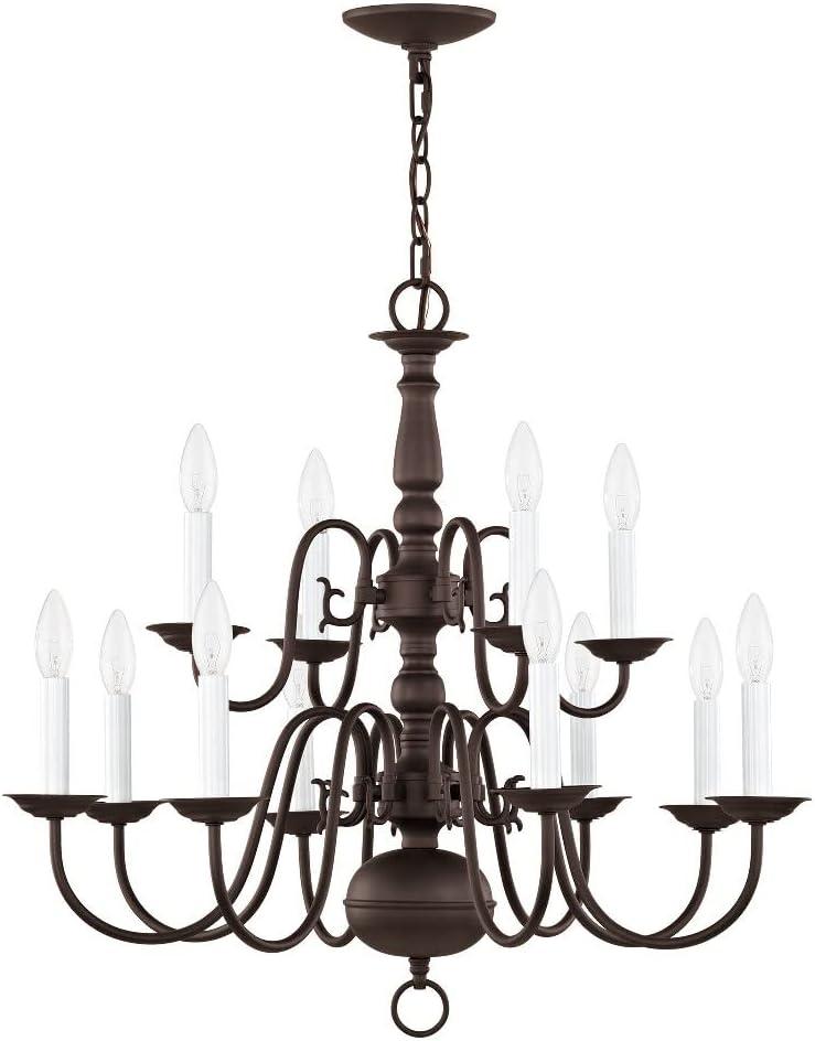 Livex Lighting Williamsburgh 12 - Light Chandelier in  Bronze