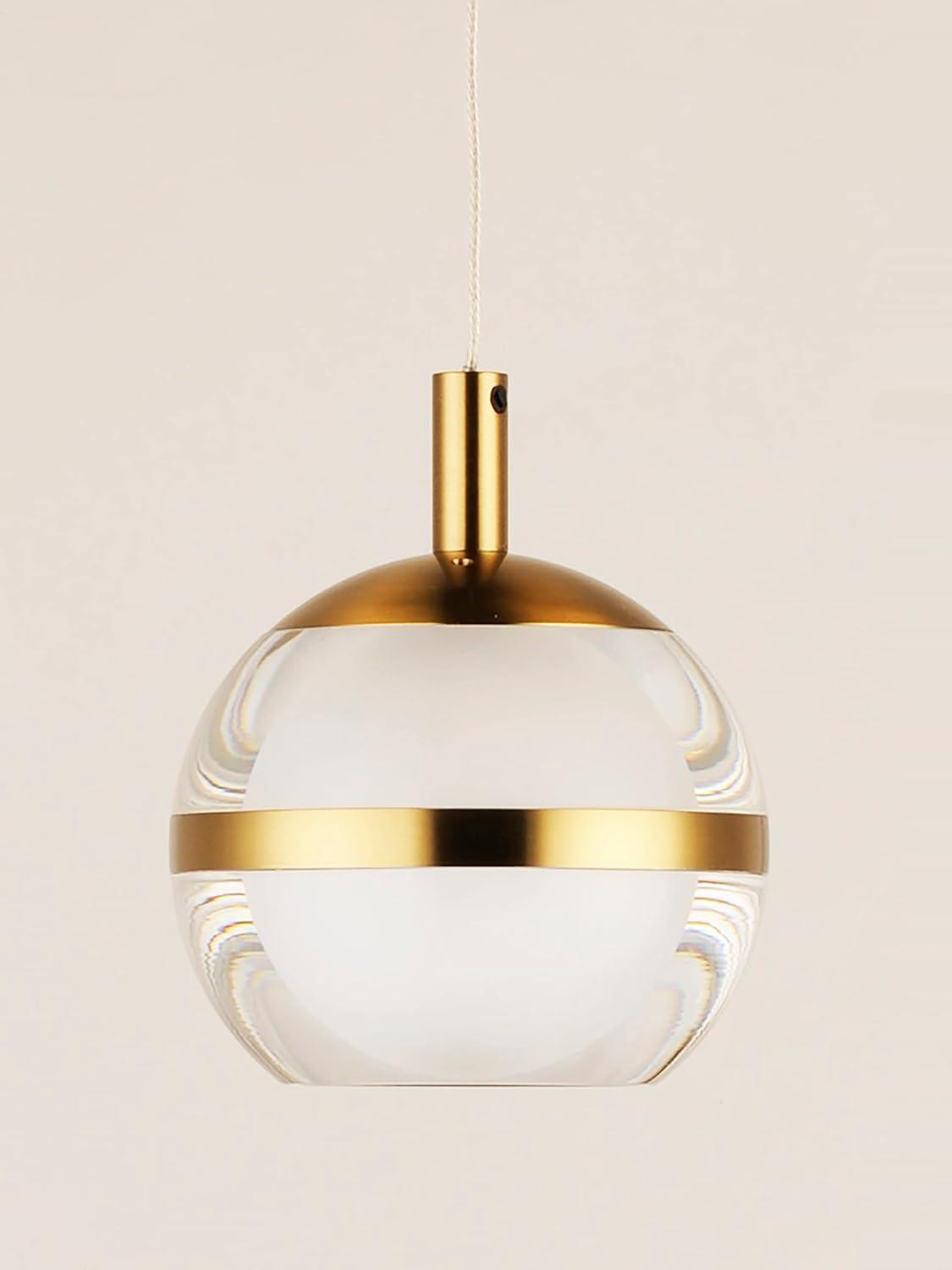 Swank Mini Globe LED Pendant Light in Polished Chrome with Acrylic Shade