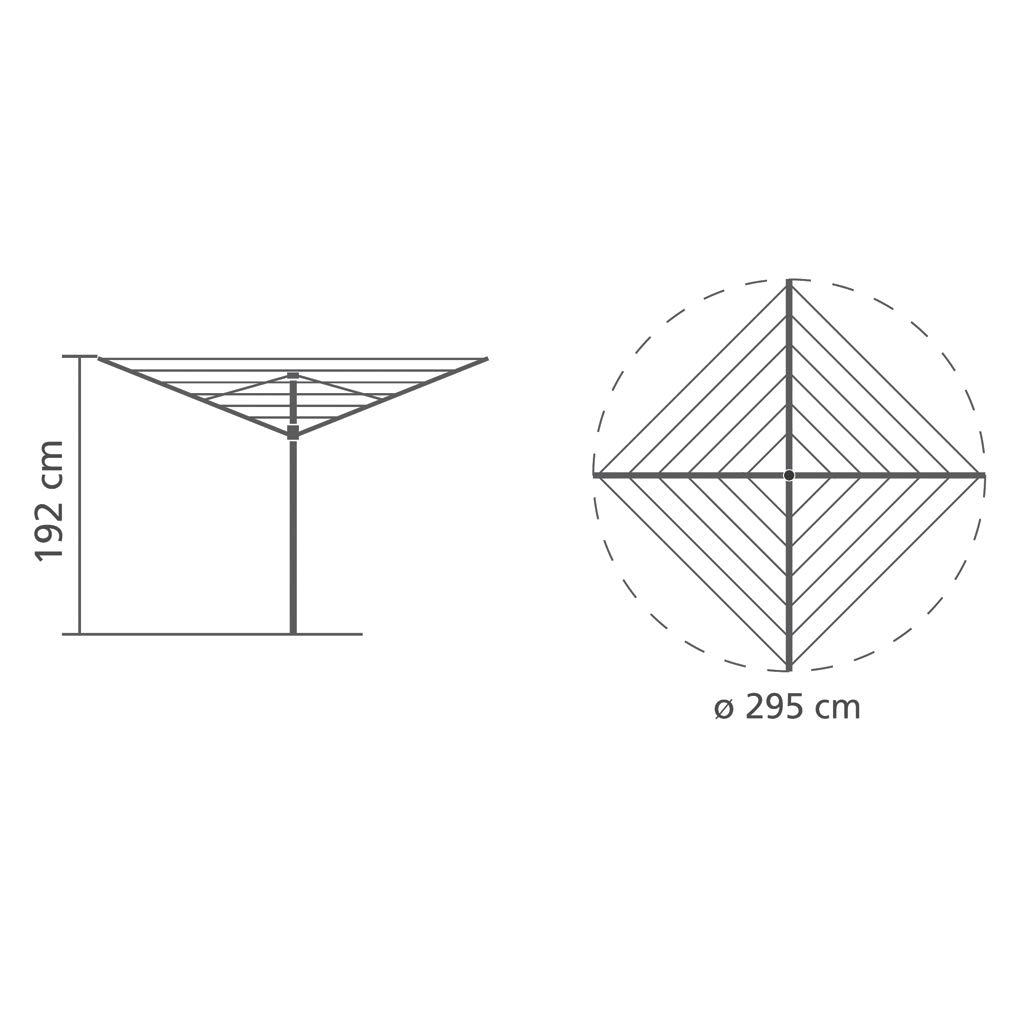 Brabantia Brabantia Lift-O-Matic Advance Outdoor Clothesline with Metal Ground Spike, Protective Cover and Peg Bag