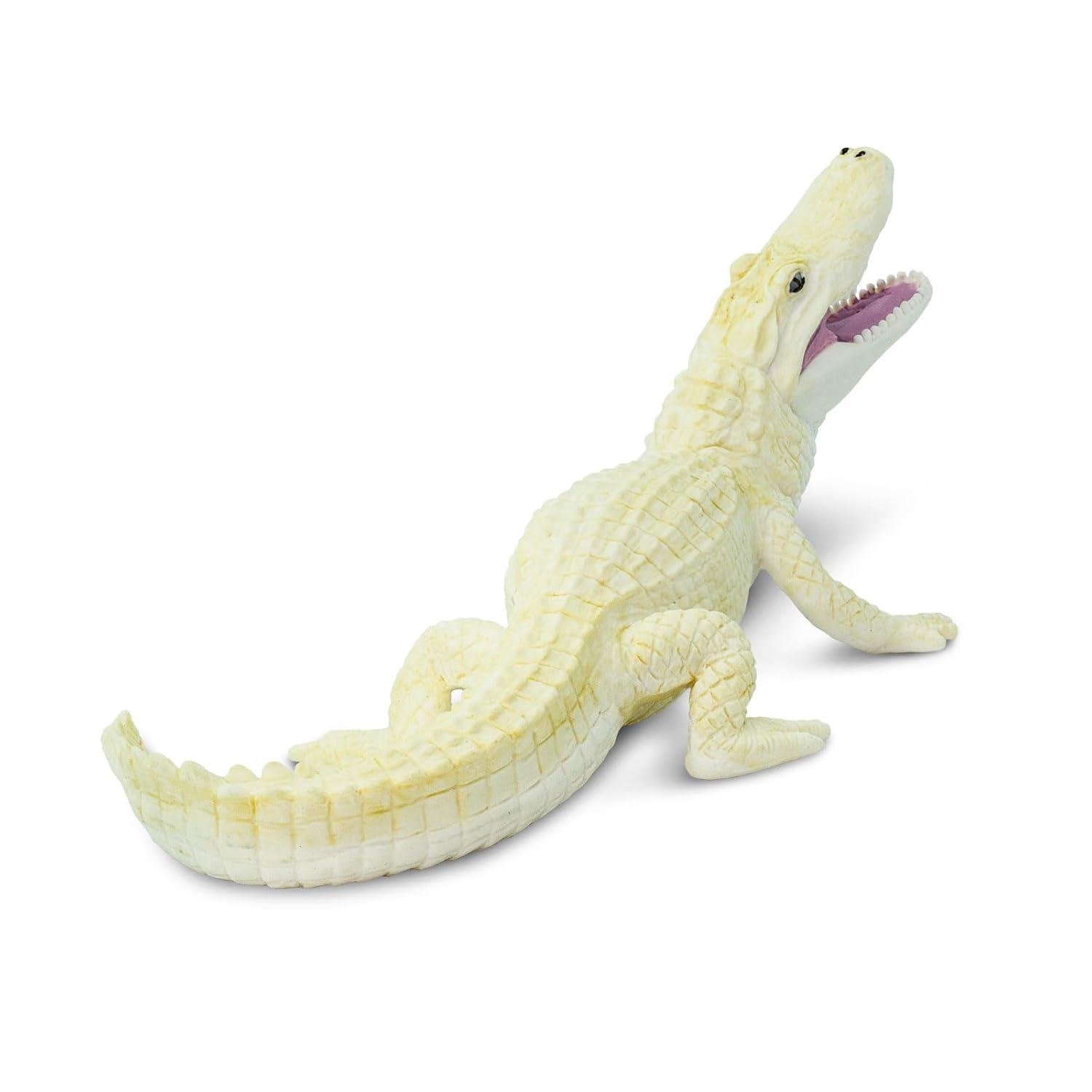 Safari Ltd. White Alligator Figurine - Realistic 6" Wildlife Figure - Educational Toy for Boys, Girls, and Kids Ages 3+