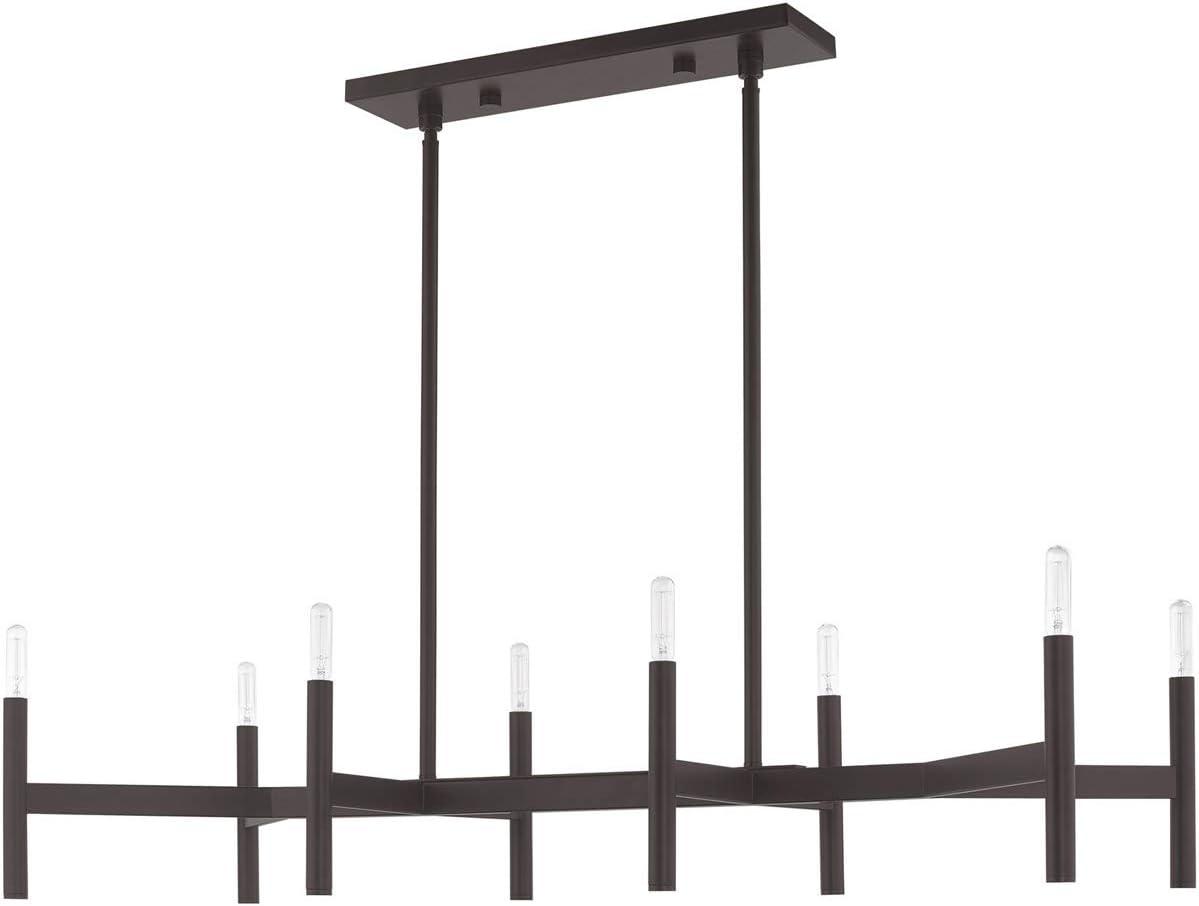 Copenhagen Bronze 8-Light Industrial Linear Chandelier