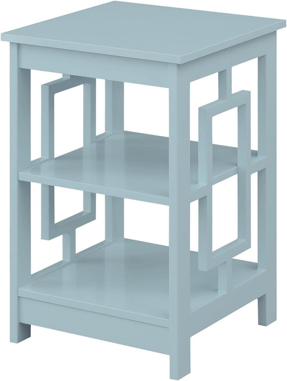 Sea Foam MDF Rectangular End Table with Shelves