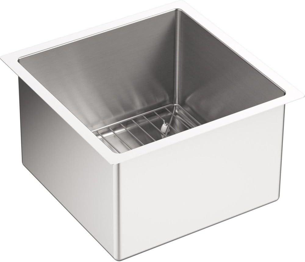 Strive® 15" L x 15" W Under-Mount Bar Sink with Basin Rack