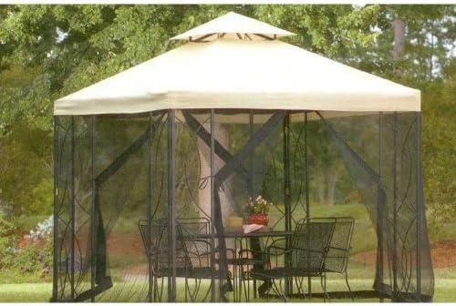 Garden Winds Replacement Canopy Top Cover for the Garden Treasures 8' x 8' Gazebo -Standard 350 - Damask Beige