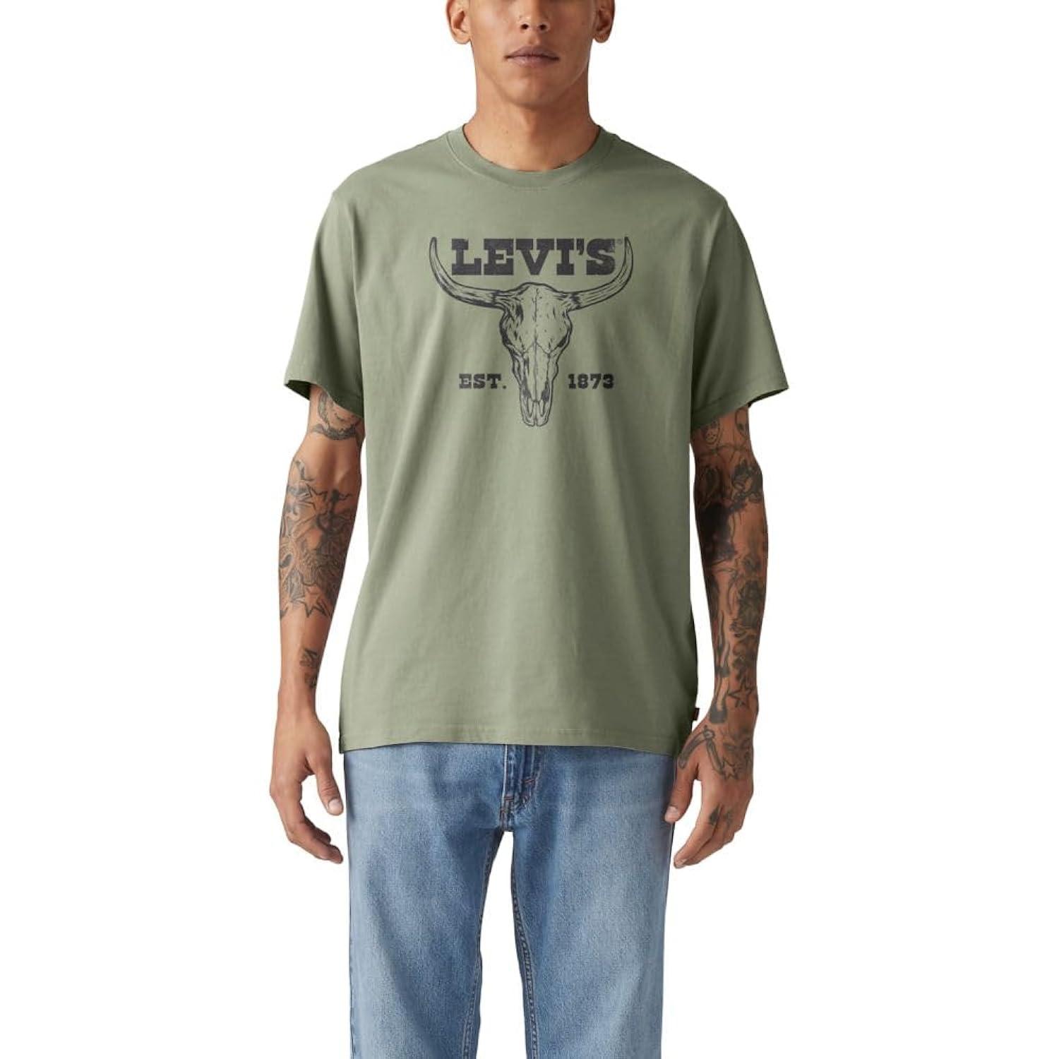 Men's XXL Green Cotton Graphic Round Neck Tee