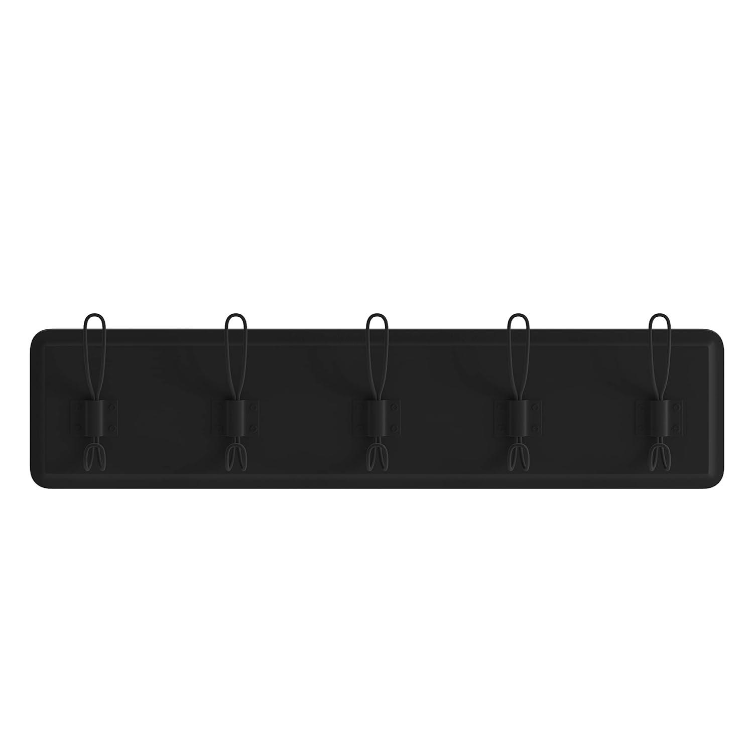 Flash Furniture Daly Rustic Rectangle Wood Coat Rack with Shelf/Storage, Black Wash