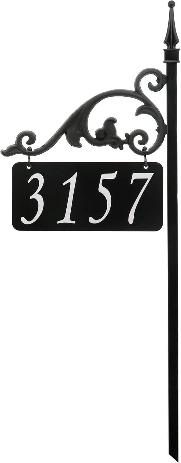 Address America USA Handcrafted Annandale Double-Sided Reflective Address Sign - 30" Pole