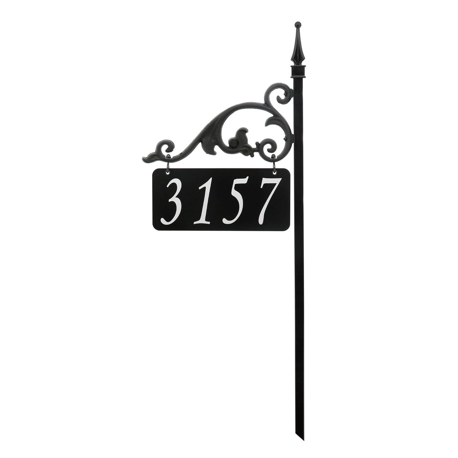 Address America USA Handcrafted Annandale Double-Sided Reflective Address Sign - 30" Pole