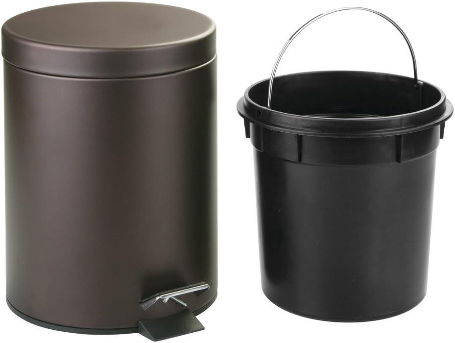 Bronze Stainless Steel Pedal Trash Can with Removable Bucket