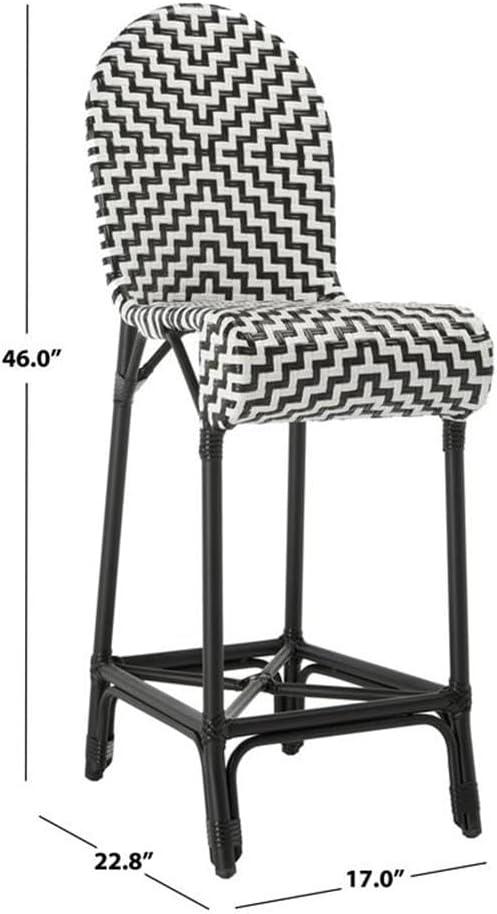 Tilden Barstool - Black/White - Safavieh