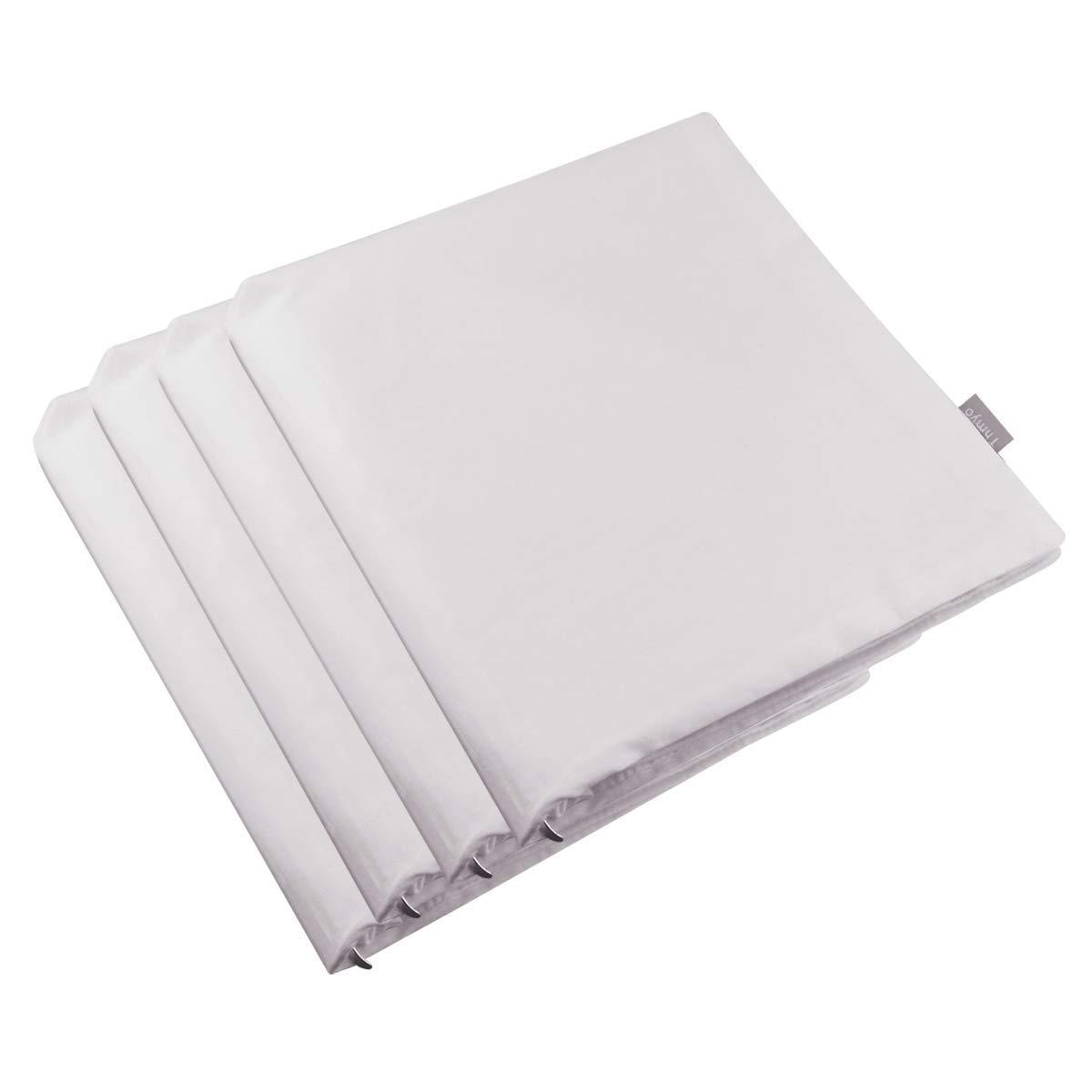 Thmyo 4-Pack 100% Cotton Comfortable Solid Decorative Throw Pillow Case, Square Cushion Cover Pillowcase Sublimation Blank Pillow Covers DIY Throw Pillowcase(18x18 inch/ 45x45cm,Light Silver Grey)