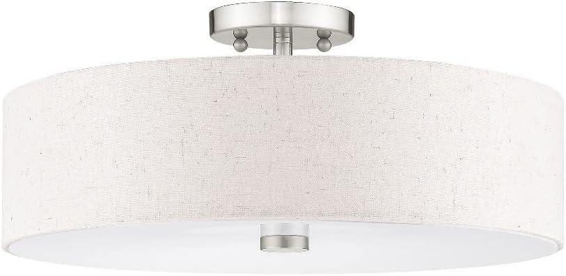 Livex Lighting Meridian 4 - Light Semi-Flush Mount in  Brushed Nickel