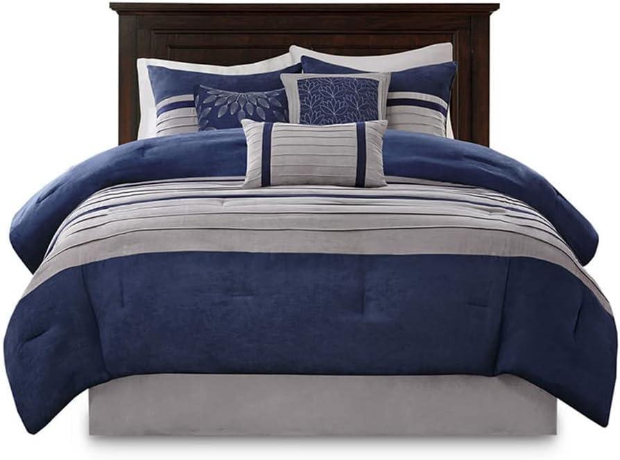 Palmer 7 PC Pieced Faux Suede Comforter Set