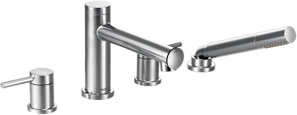 Align Double Handle Deck Mounted Roman Tub Faucet Trim with Diverter and Handshower