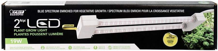 Feit Electric Grow Light 19W 2ft LED for Indoor Plants and Gardens, Full Spectrum Dual Bulb Grow Light, Energy Efficient, GLP24FS/19W/LED