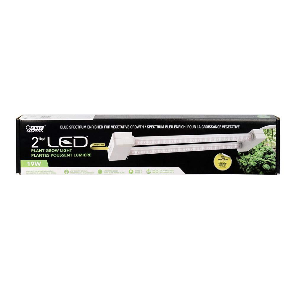 Feit Electric Grow Light 19W 2ft LED for Indoor Plants and Gardens, Full Spectrum Dual Bulb Grow Light, Energy Efficient, GLP24FS/19W/LED