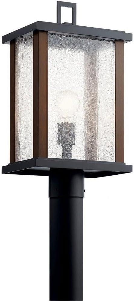 Marimount Black and Clear Glass Outdoor Post Light